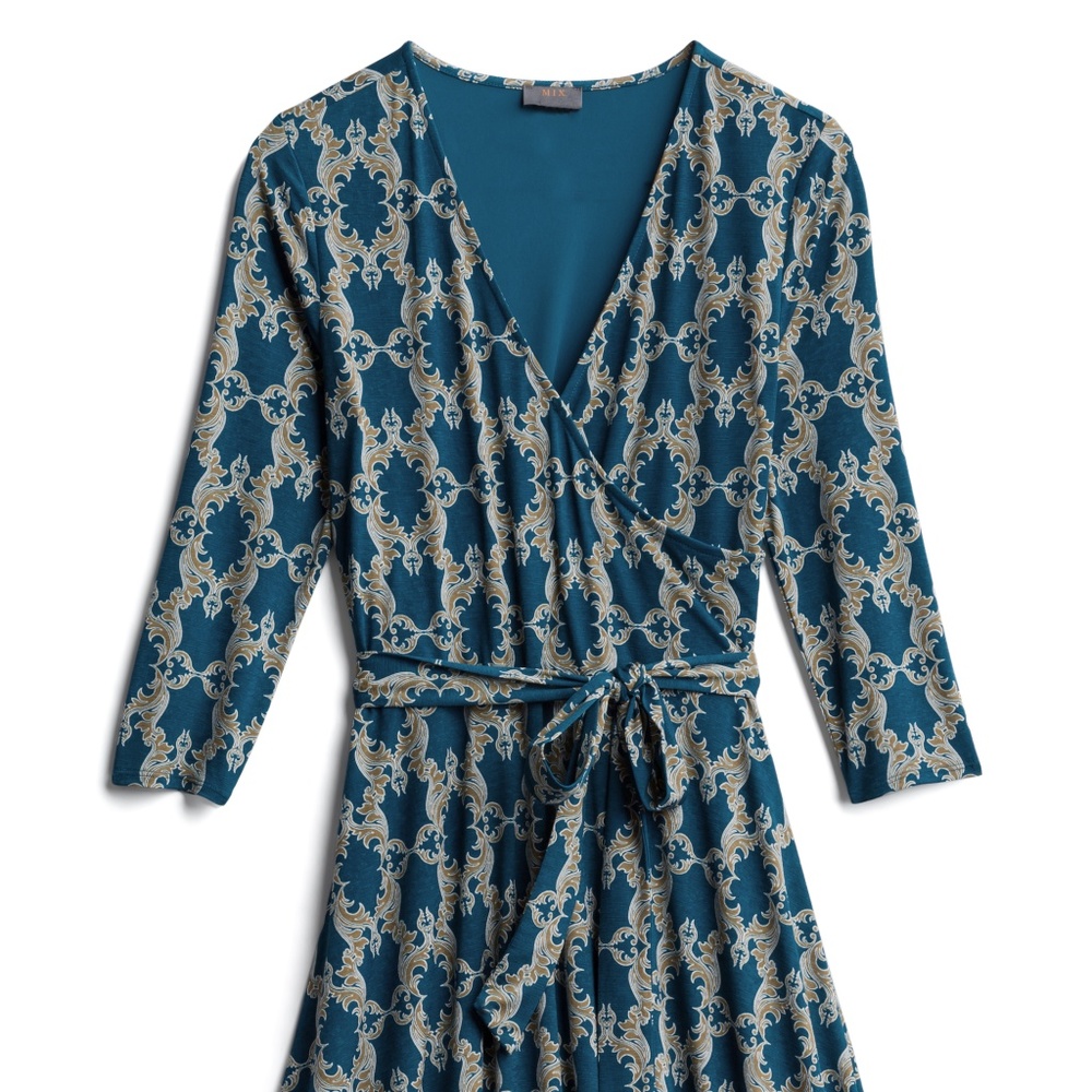 MIX BY 41 HAWTHORN Renesme Geo Cube Jersey Faux Wr